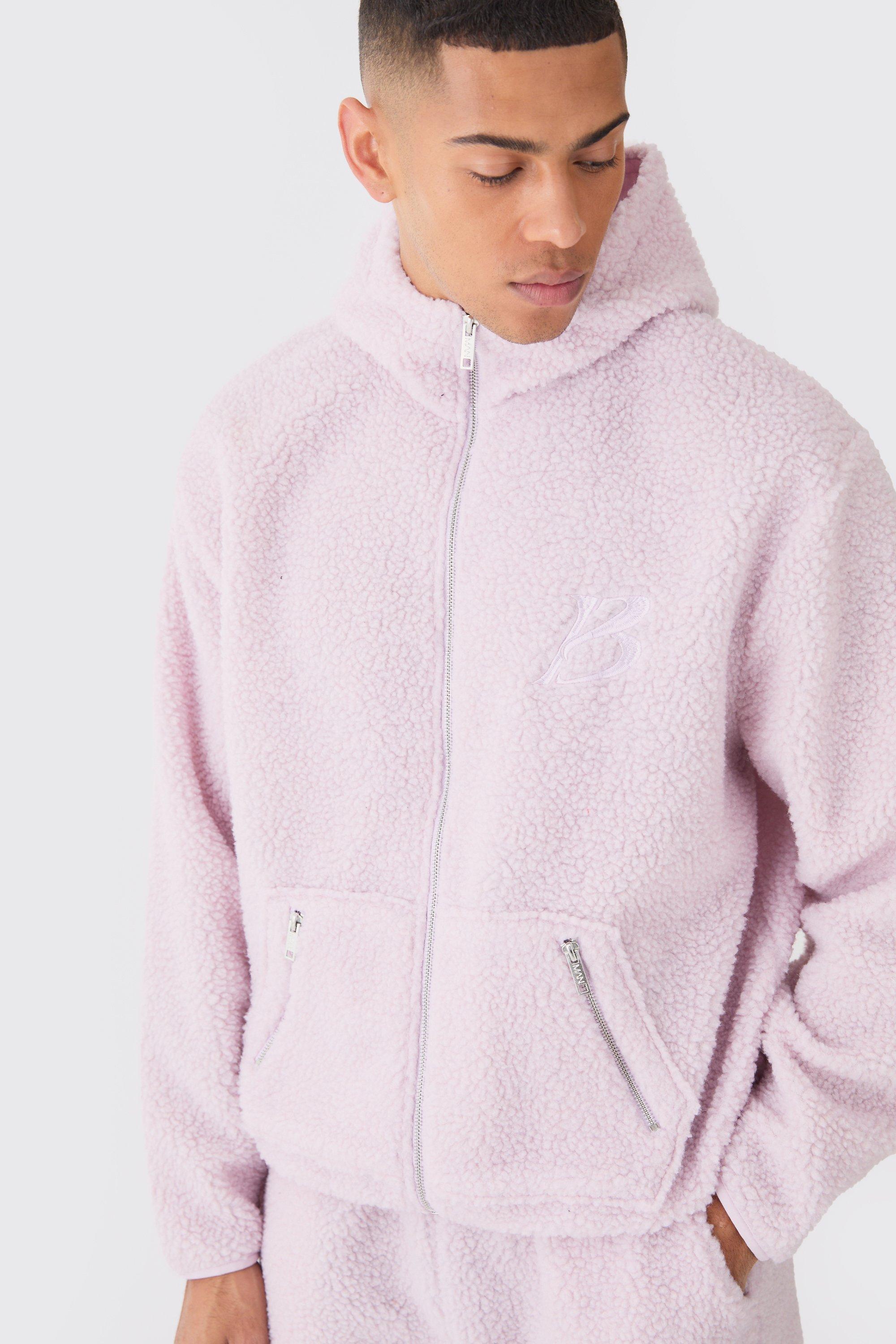Hot pink sherpa pullover hotsell